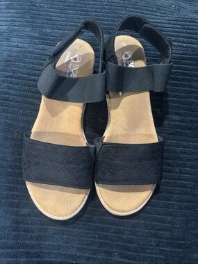 Skechers Black Open-Toe Memory Foam Sandals
